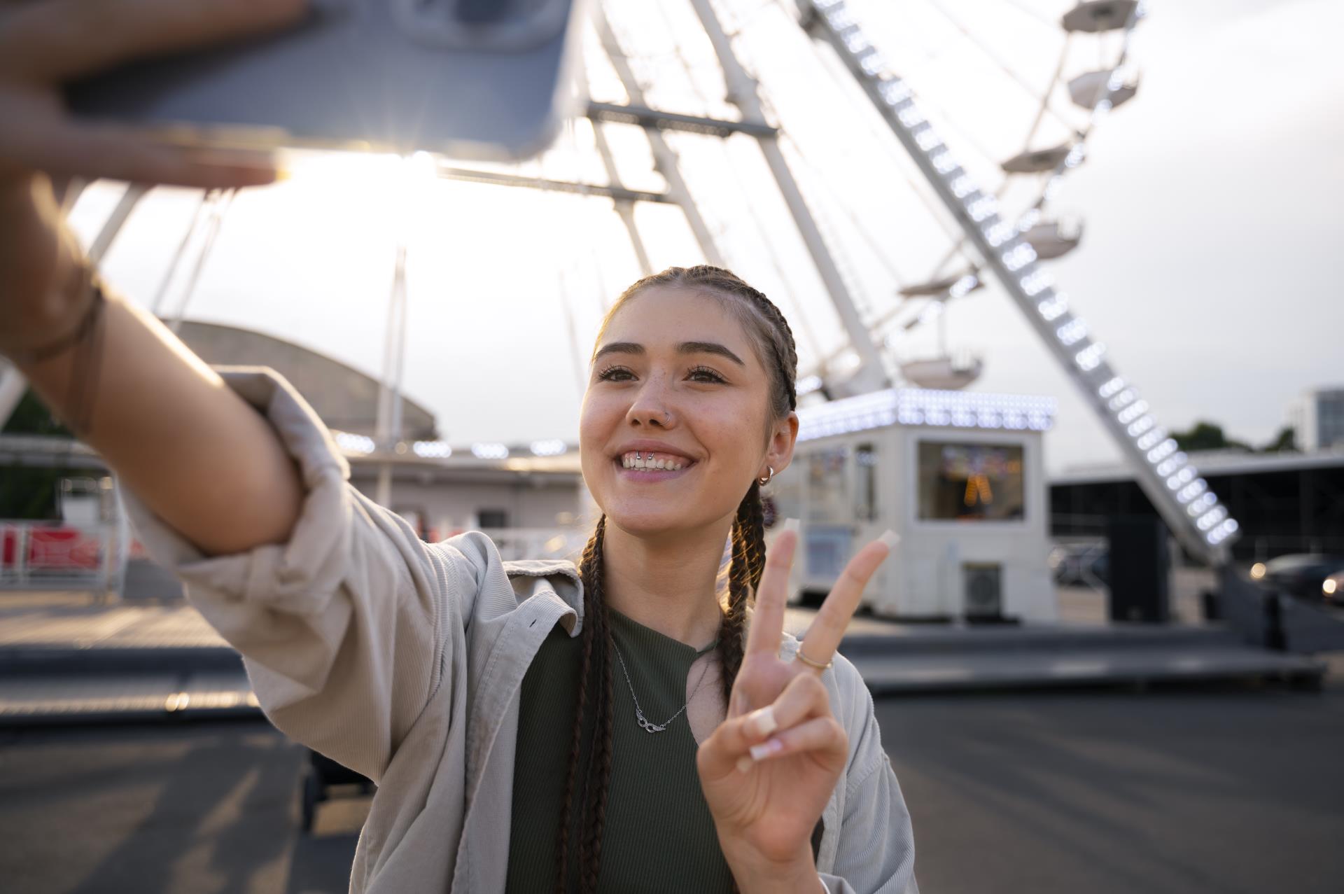 front-view-teenager-taking-selfie
