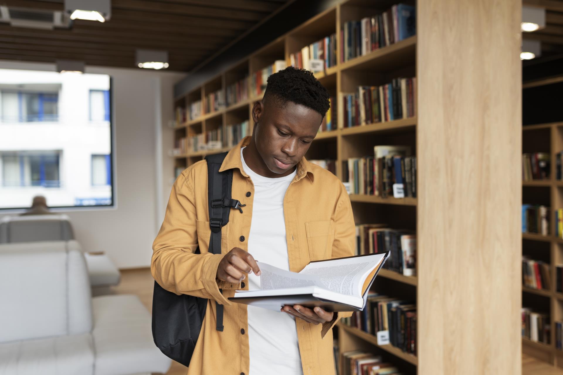 young-student-learning-library