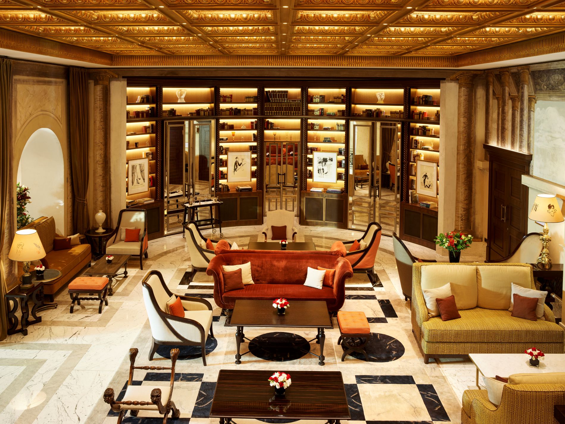 Hotel Eden-La Libreria-Lobby lounge Hero-Dorchester Collection