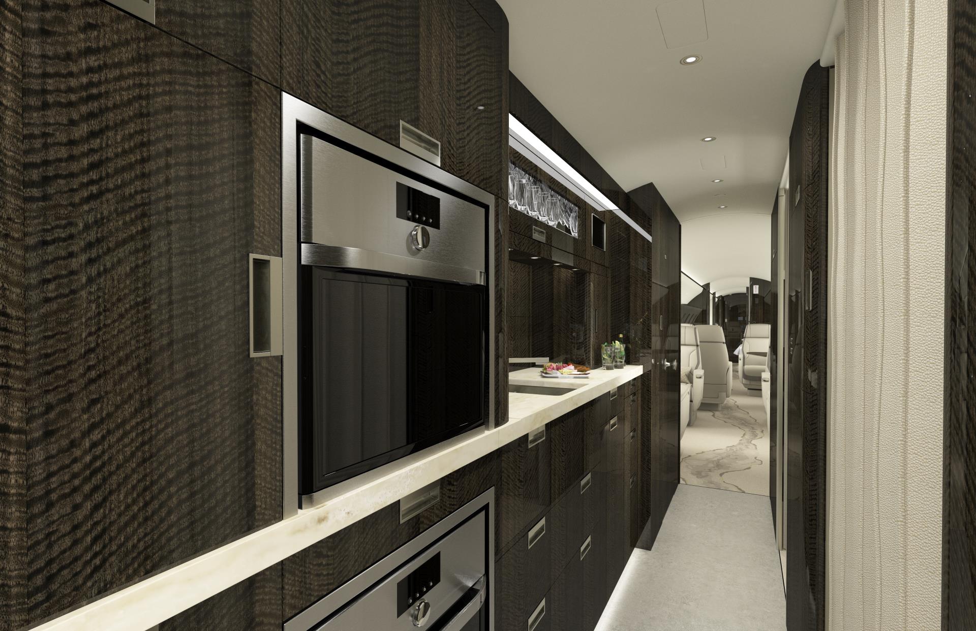 Global 8000 Kitchen Looking Aft