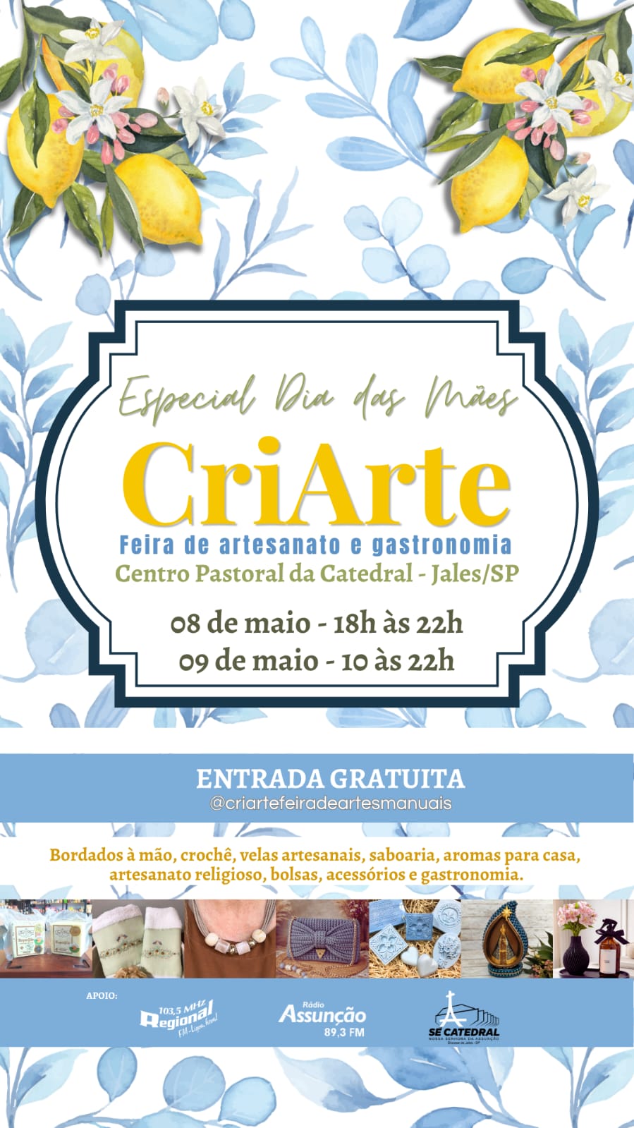 Edição de Dia das Mães da CriArte acontece dias 8 e 9 de maio, em Jales