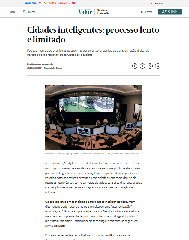 Notícia no site da TAB Uol