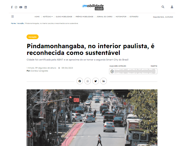 Notícia no site da TAB Uol