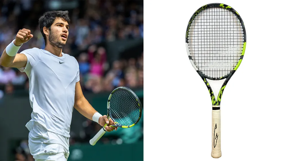 A raquete de Alcaraz em Wimbledon pode se tornar a mais valiosa da história