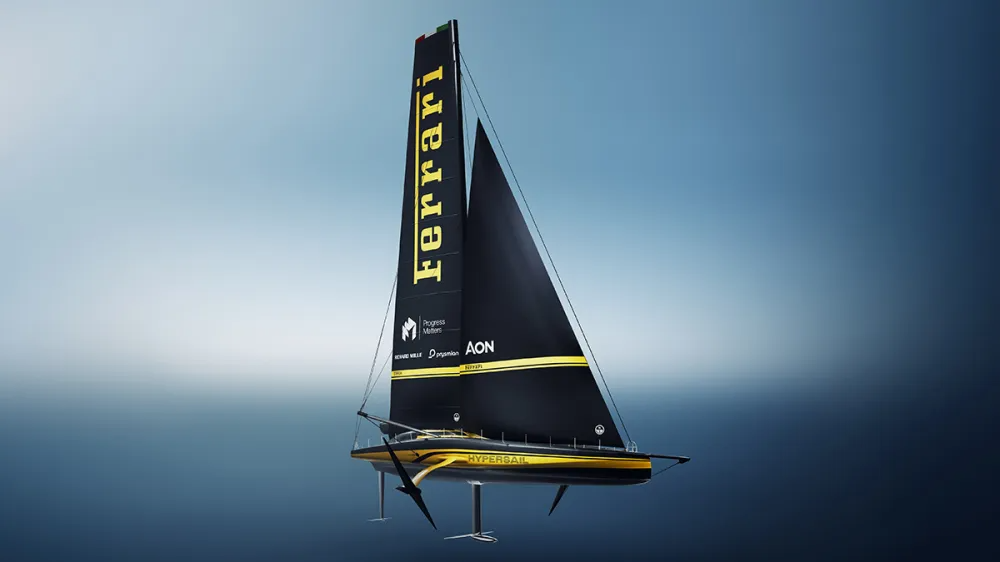 Ferrari leva seu DNA às águas e apresenta o Hypersail, o iate que promete “voar” sobre o oceano