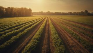 harvesting-wheat-tranquil-meadow-sunset-generated-by-ai