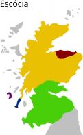2 - Mapa das regiões escocesas